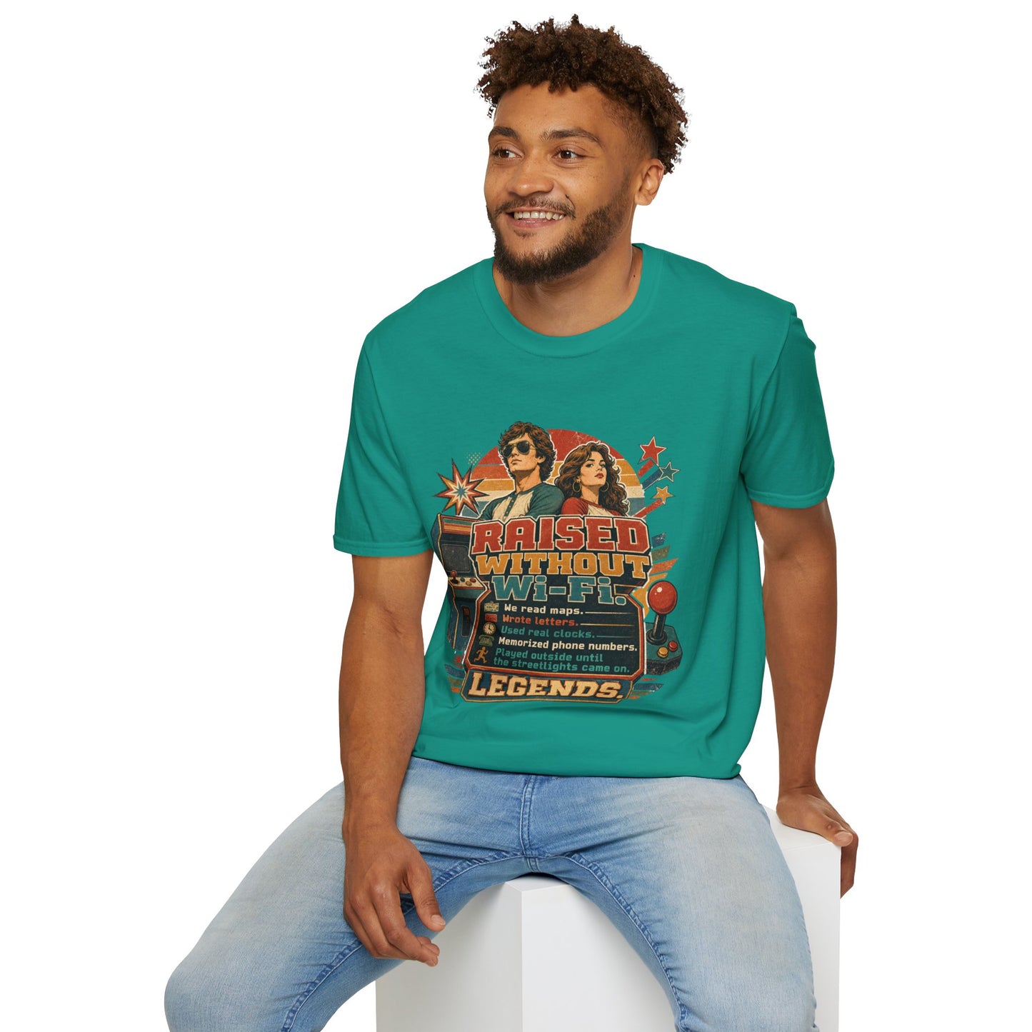 Raised Without Wi‑Fi T-Shirt — Retro 'Legends' Vintage Graphic Tee