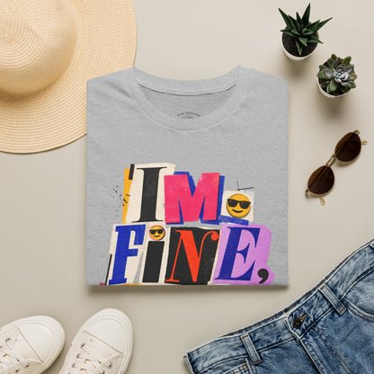 T-Shirt — "I'M FINE, THANK YOU" Retro Collage Graphic Tee