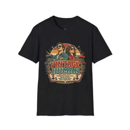Vintage Human T-Shirt — Retro 70s Duo Graphic Tee