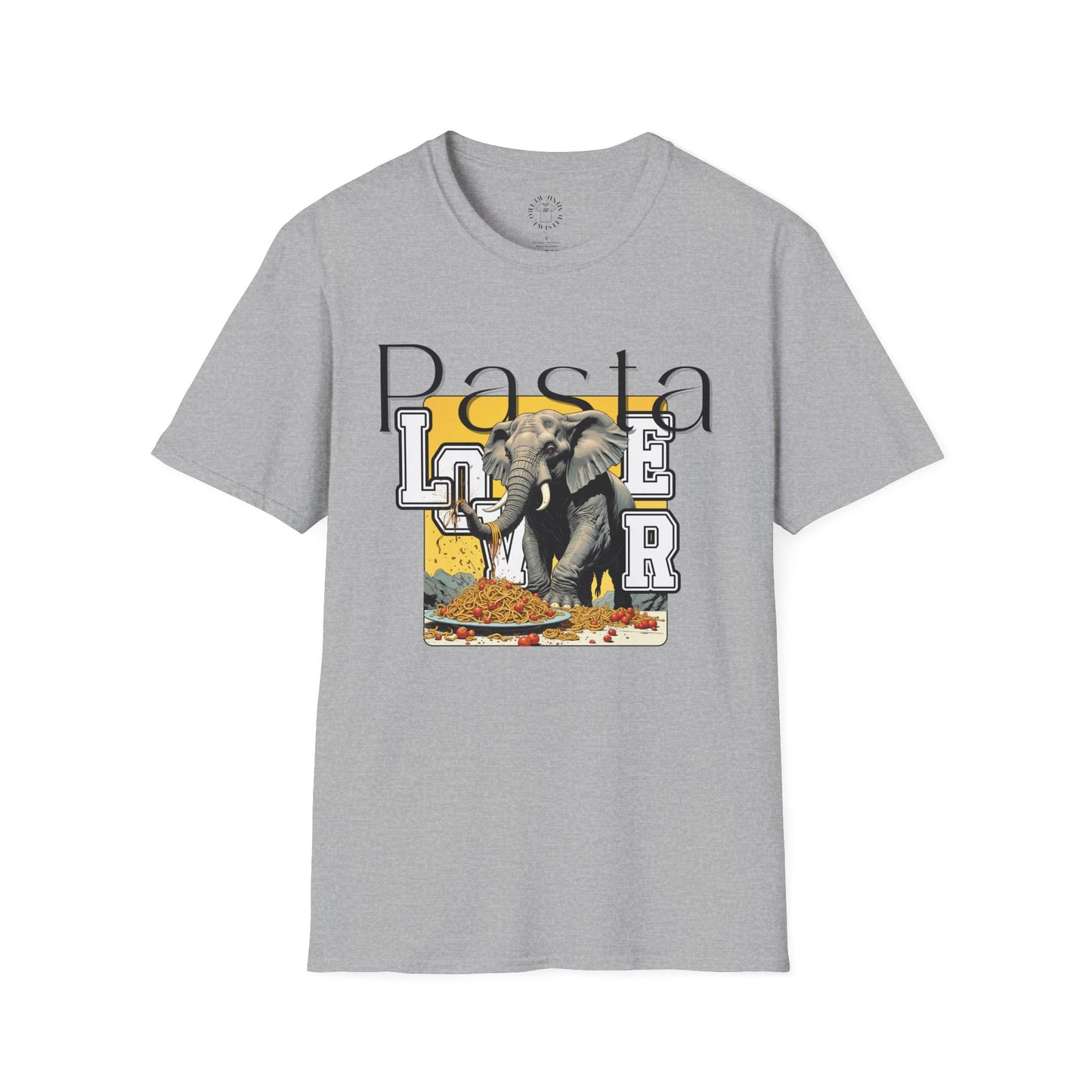 Pasta Lover Unisex Softstyle T-Shirt - Playful Elephant Graphic Tee,elephant,twisted