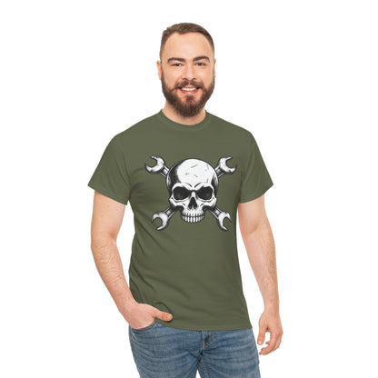 Mechanic Skull Tee — Wrench Crossbones Graphic T-Shirt