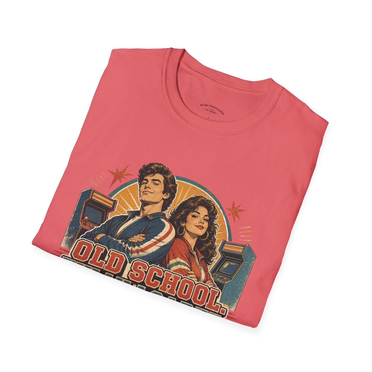 T-Shirt — Retro 'Old School' Arcade Couple Vintage Gamer Tee
