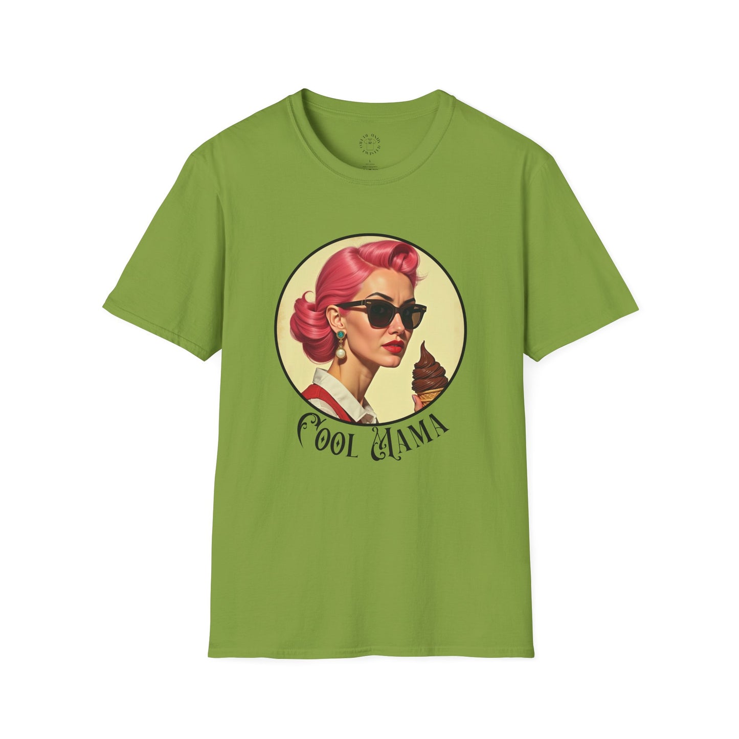 Cool Mama Vintage Graphic Unisex Softstyle T-Shirt,mama,mom and ice cream