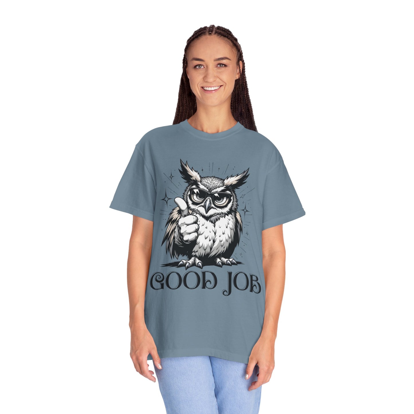 Good Job Owl T-Shirt — Thumbs-Up Retro Owl Graphic Tee