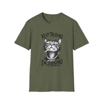 Keep Talking, I'm Judging Cat T-Shirt — Funny Grumpy Cat Graphic Tee