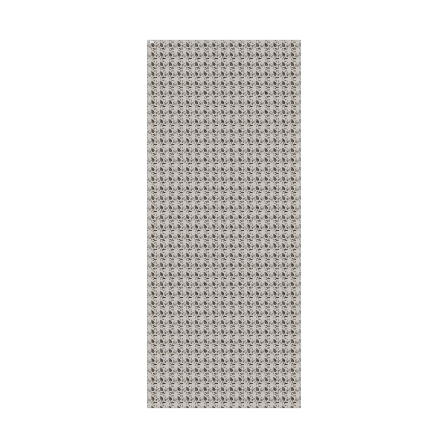 Gift Wrap Paper - Neutral Pinecone & Sprig Pattern, Rustic Holiday Wrapping Paper