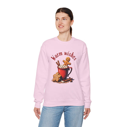 Crewneck Sweatshirt — "Warm Wishes" Hot Cocoa & Gingerbread Holiday Design