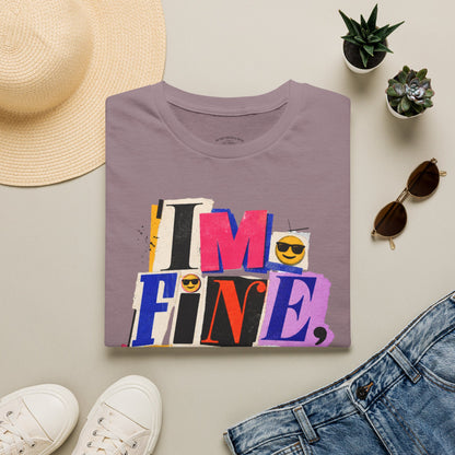 T-Shirt — "I'M FINE, THANK YOU" Retro Collage Graphic Tee