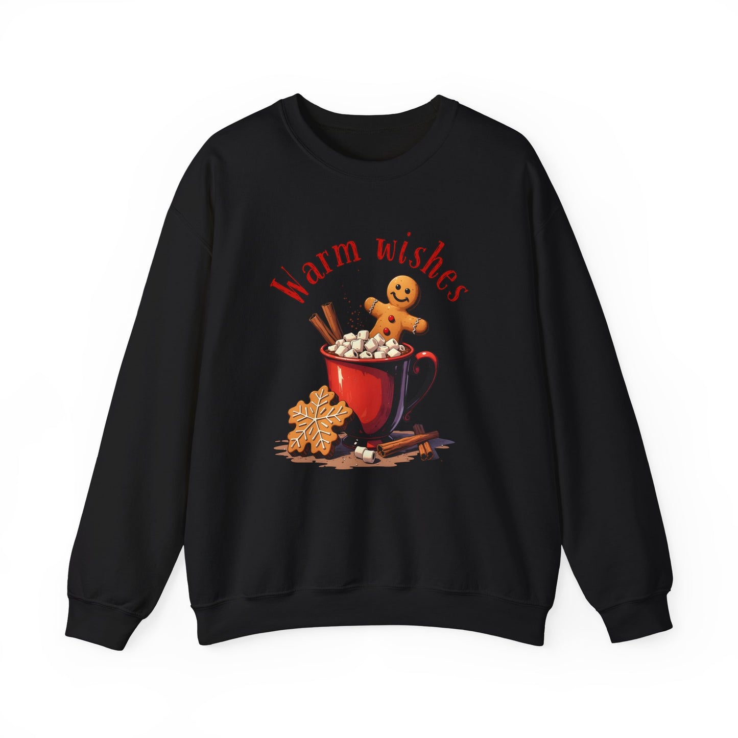 Crewneck Sweatshirt — "Warm Wishes" Hot Cocoa & Gingerbread Holiday Design