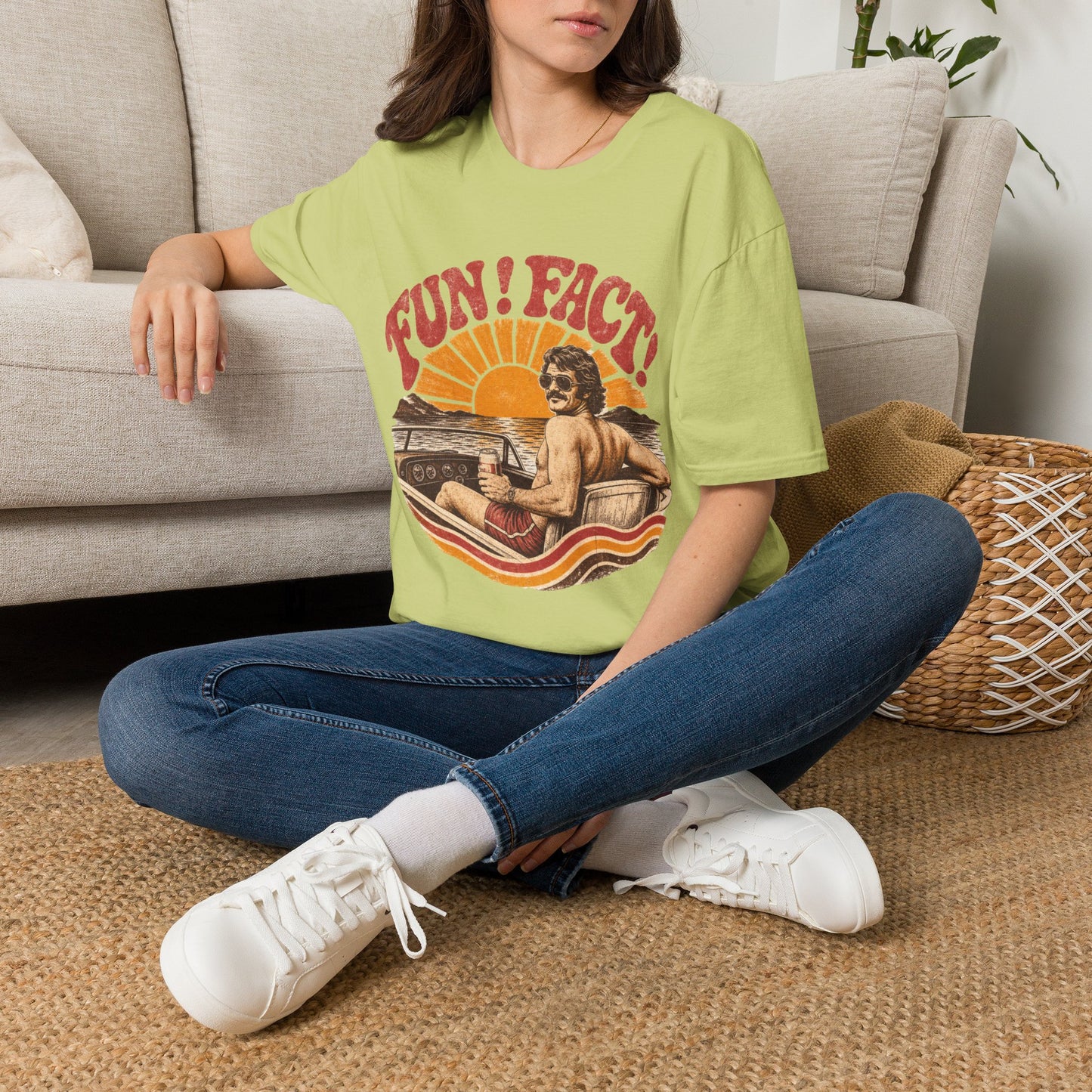 Retro 'FUN! FACT!' Surf Tee — Vintage Sunset Beach Graphic T-Shirt