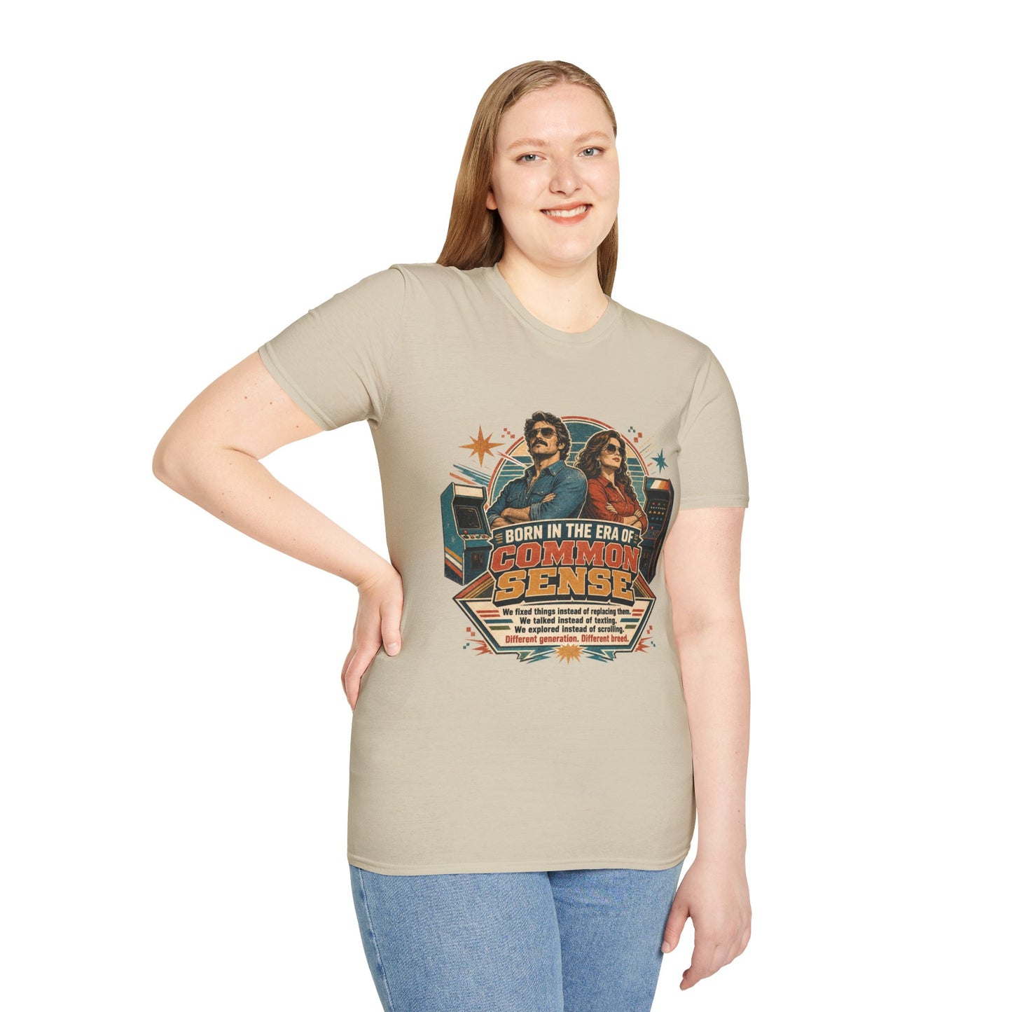 Born in the Era of Common Sense T-Shirt — Retro 70s Vintage Political Graphic Tee