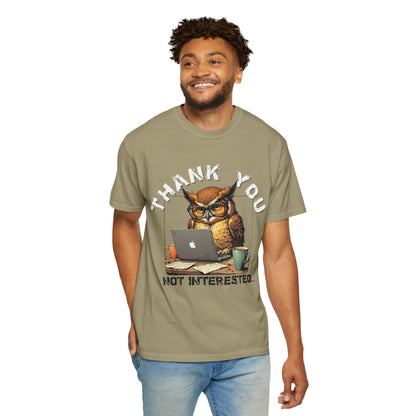 Owl 'Thank You, Not Interested' Graphic T-Shirt