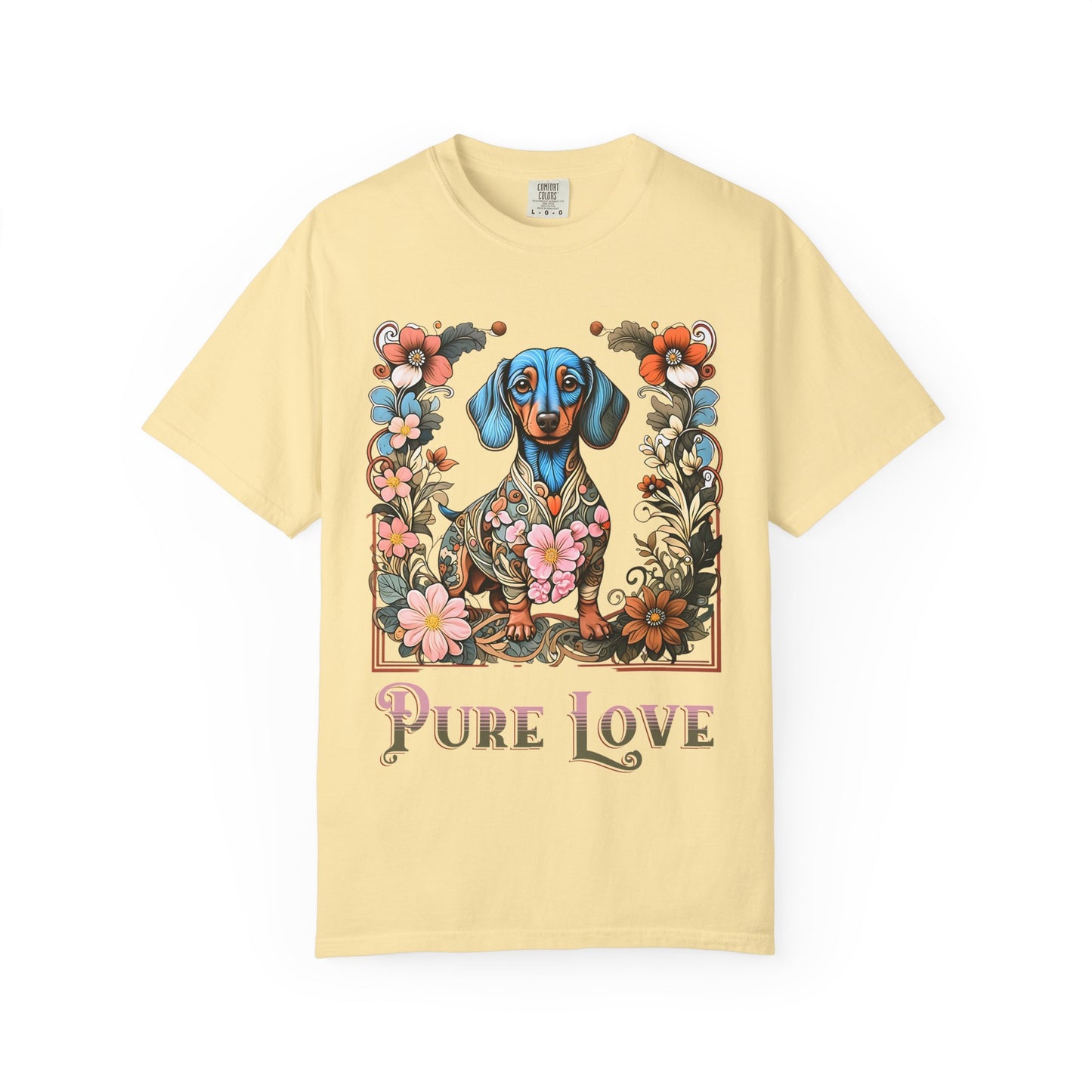 Pure Love Dachshund T-Shirt - Unisex Garment-Dyed Tee