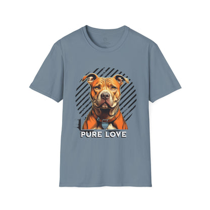 Unisex Softstyle T-Shirt - Pure Love Pitbull Graphic Tee
