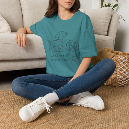 Less Scrolling, More Strolling Dog T-Shirt