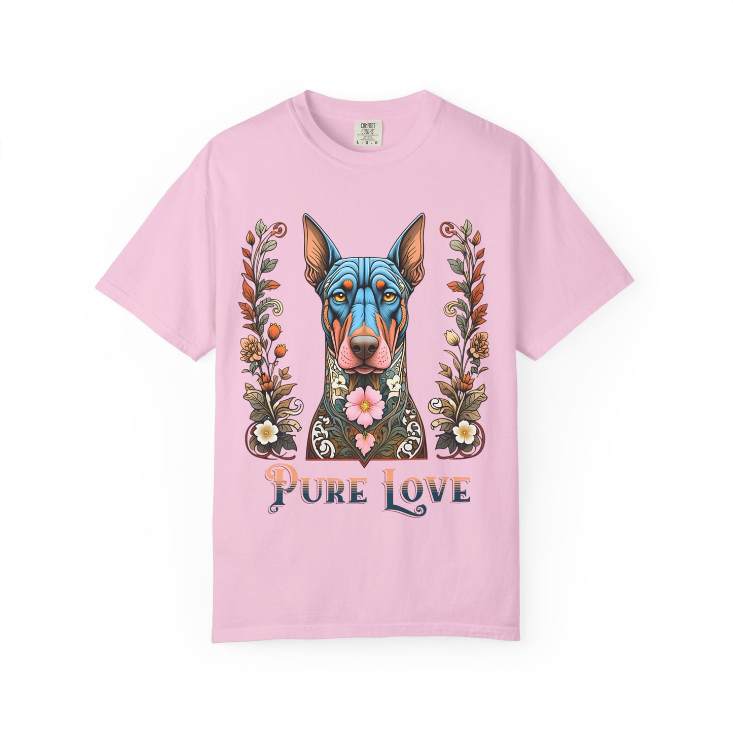 Unisex Pure Love Dog T-shirt - Vibrant Floral Design for Dog Lovers