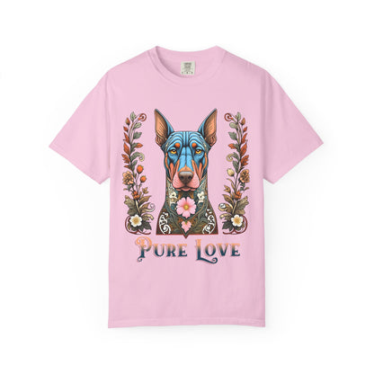 Unisex Pure Love Dog T-shirt - Vibrant Floral Design for Dog Lovers