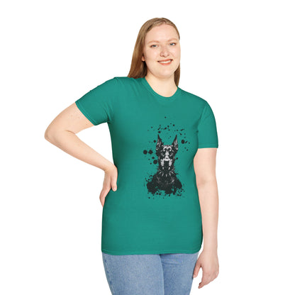 Doberman Ink Splatter T-Shirt