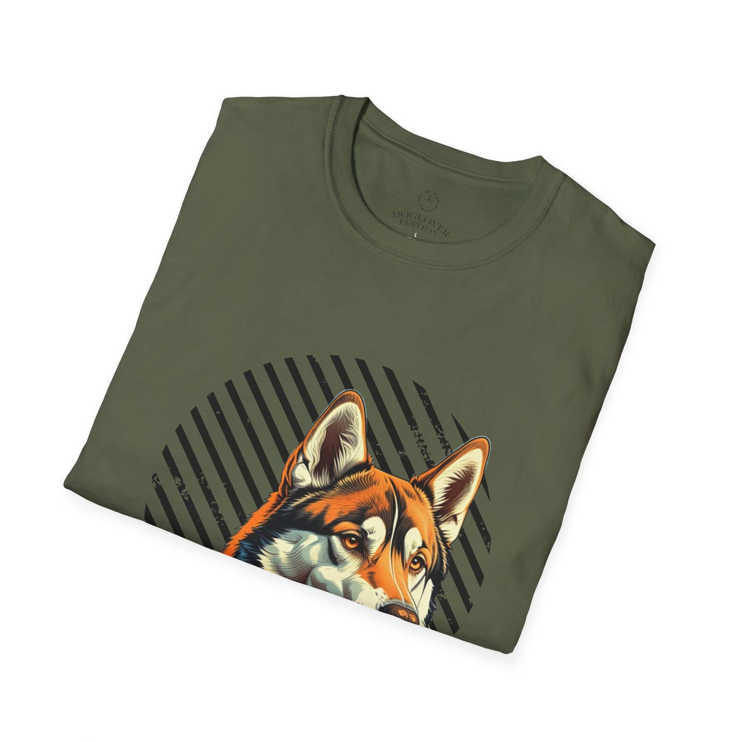 Pure Love Unisex Softstyle T-Shirt - Orange Dog Design