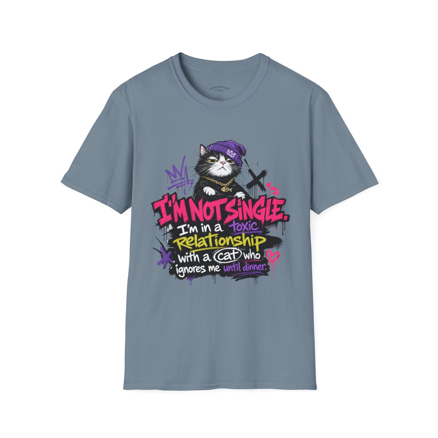 T‑Shirt — “I’m Not Single: I’m in a Toxic Relationship with a Cat” Graphic Tee