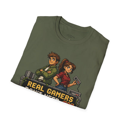T-Shirt — Retro Pixel 'Real Gamers Don't Need 4K' Graphic Tee