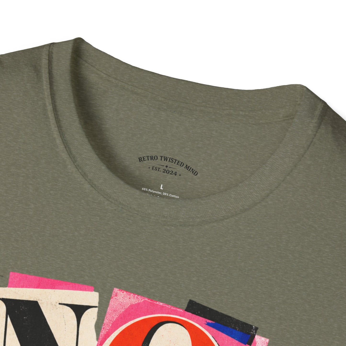 No, Thank You Graphic Tee — Colorful Bold Lettering T‑Shirt