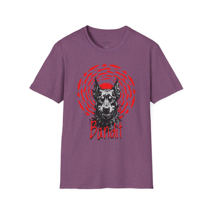 Doberman Graphic T-Shirt — Red Halo 'Bandit' Design