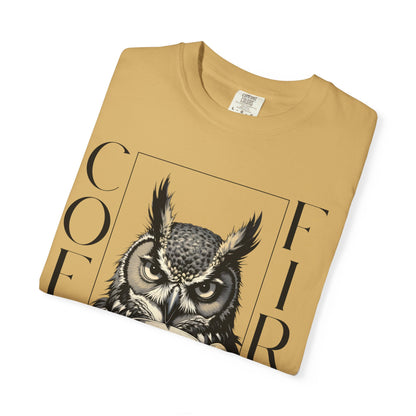 Coffee First Owl T-Shirt — Funny Morning Coffee Tee