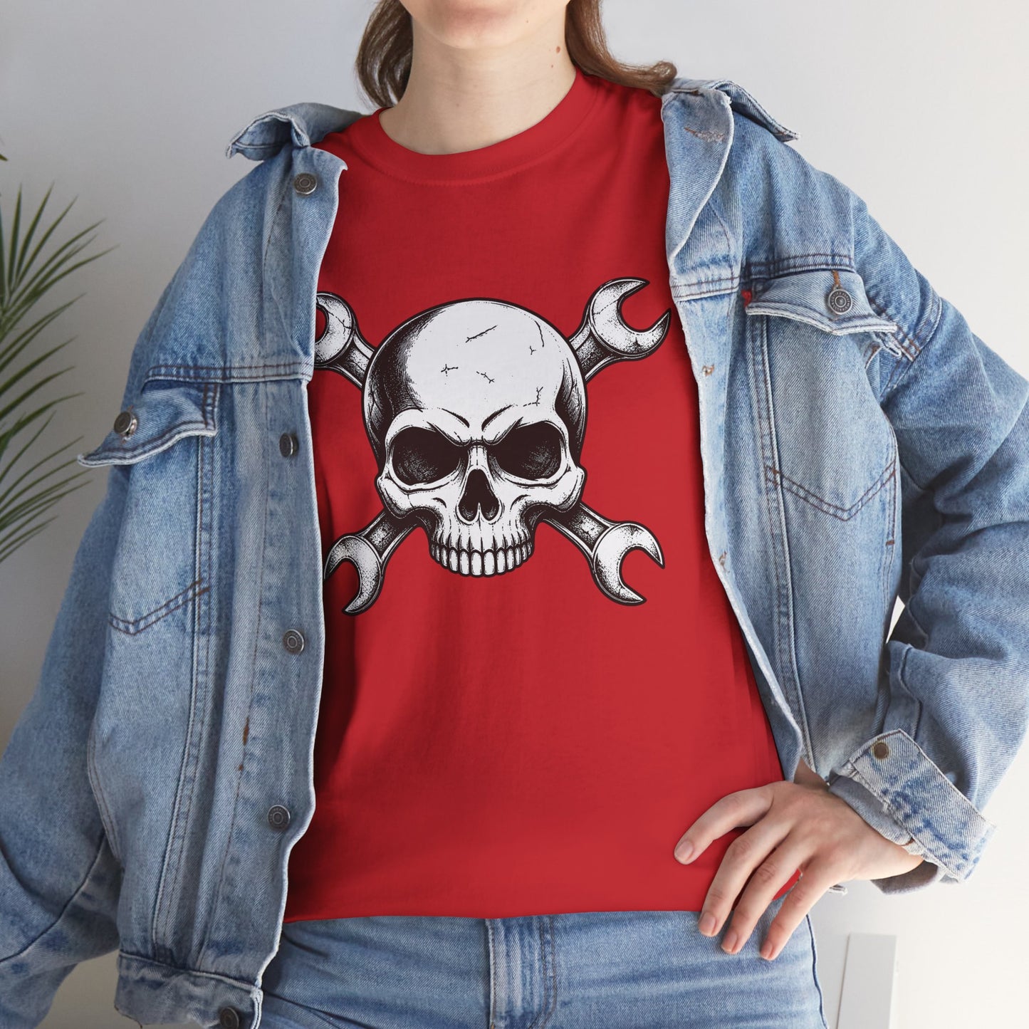 Mechanic Skull Tee — Wrench Crossbones Graphic T-Shirt