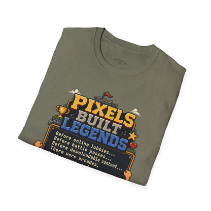 Pixels Built Legends T‑Shirt — Retro Gaming Nostalgia Tee