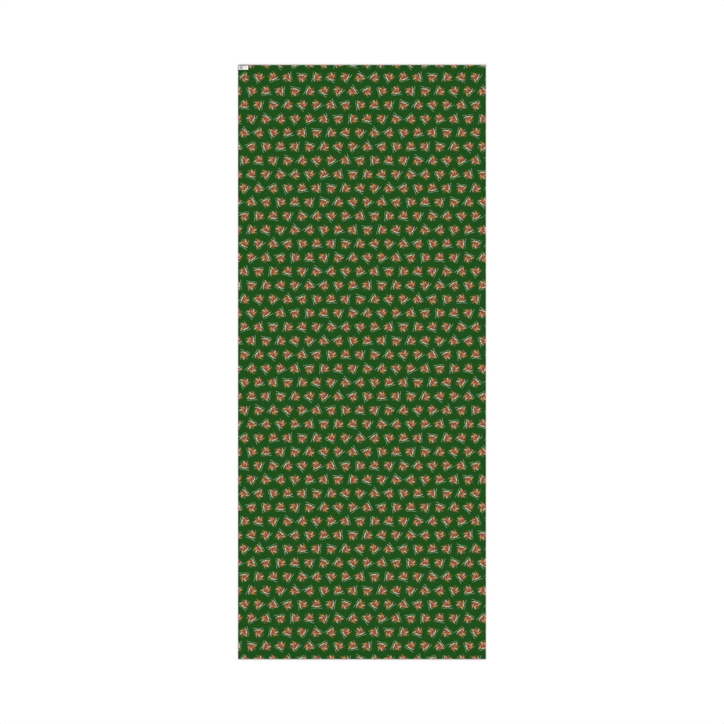 Gift Wrap Paper - Festive Green Holiday Pattern with Gingerbread Houses