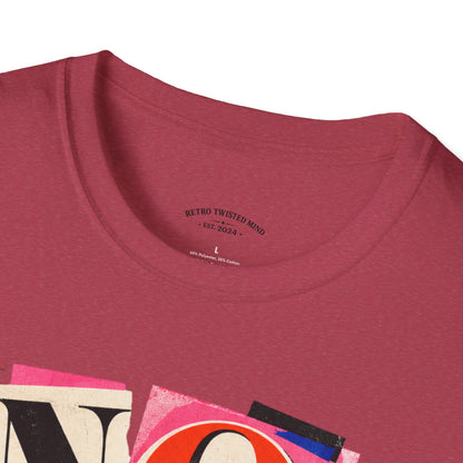 No, Thank You Graphic Tee — Colorful Bold Lettering T‑Shirt