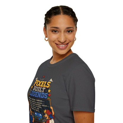 Pixels Built Legends T‑Shirt — Retro Gaming Nostalgia Tee