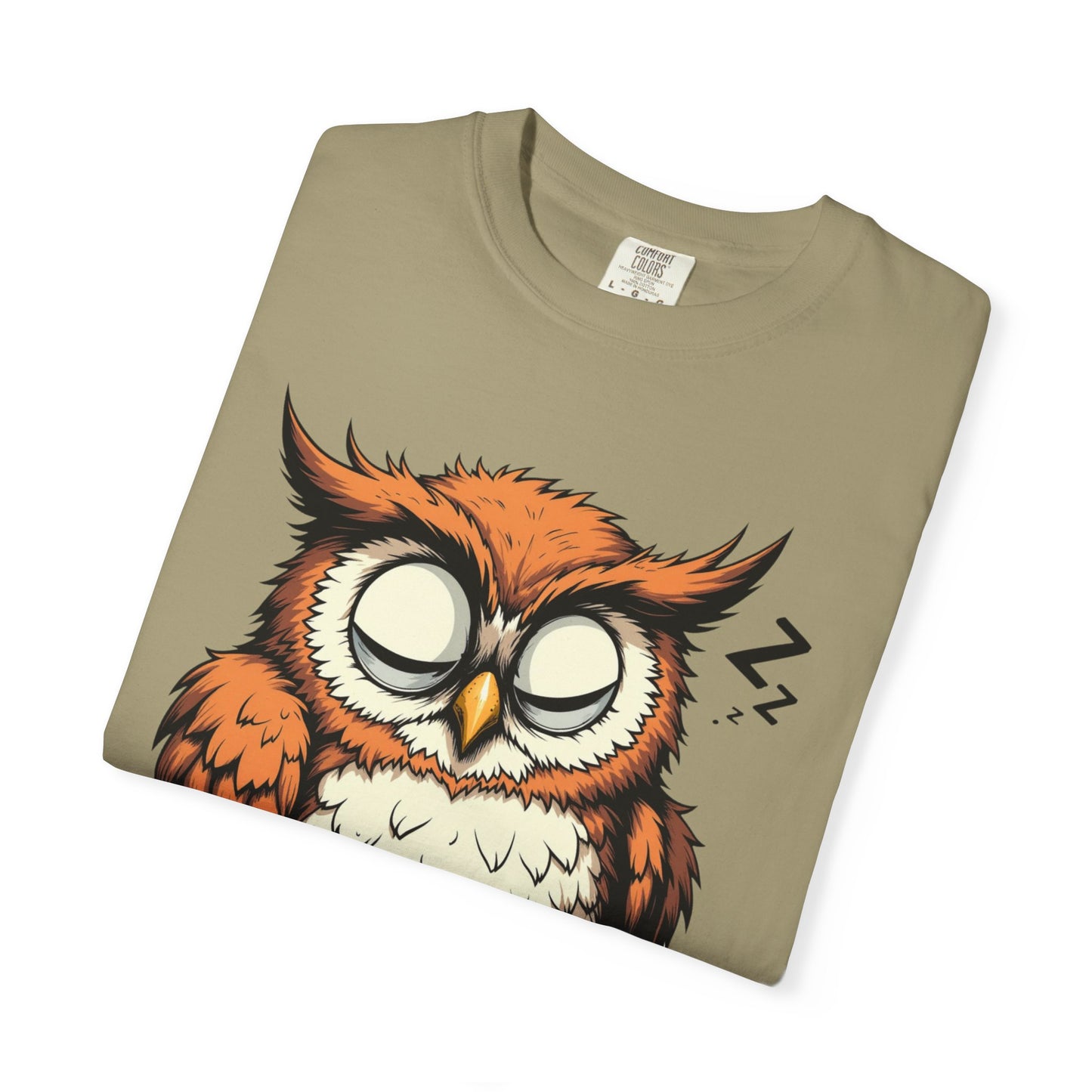 Sleepy Owl Coffee T-Shirt — "Gimme a Minute" Cute Morning Tee