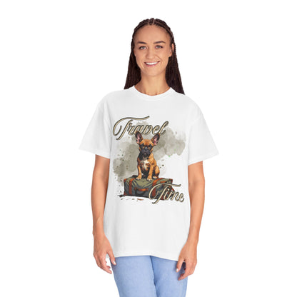 Travel Time Unisex Garment-Dyed T-Shirt - Perfect for Dog Lovers & Adventurers