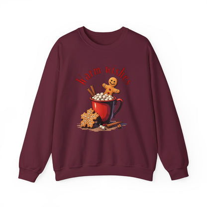 Crewneck Sweatshirt — "Warm Wishes" Hot Cocoa & Gingerbread Holiday Design