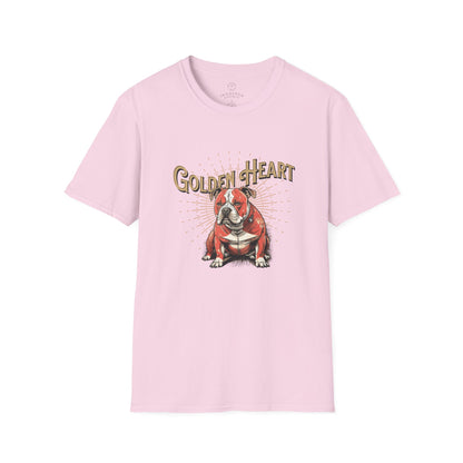 Golden Heart Bulldog Unisex Softstyle T-Shirt