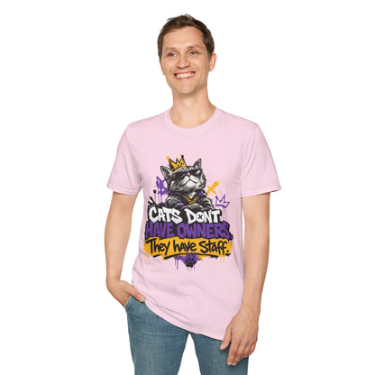 Cat Graphic Tee — "Cats Don't Have Owners They Have Staff"