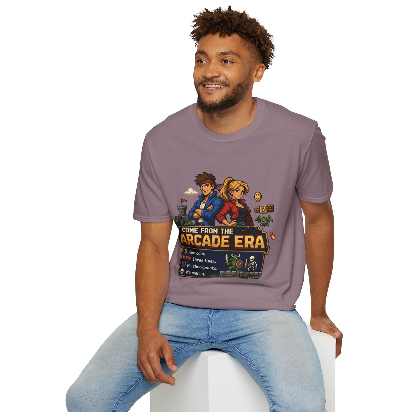 Retro Arcade Era T-Shirt — Pixel RPG Game Tribute