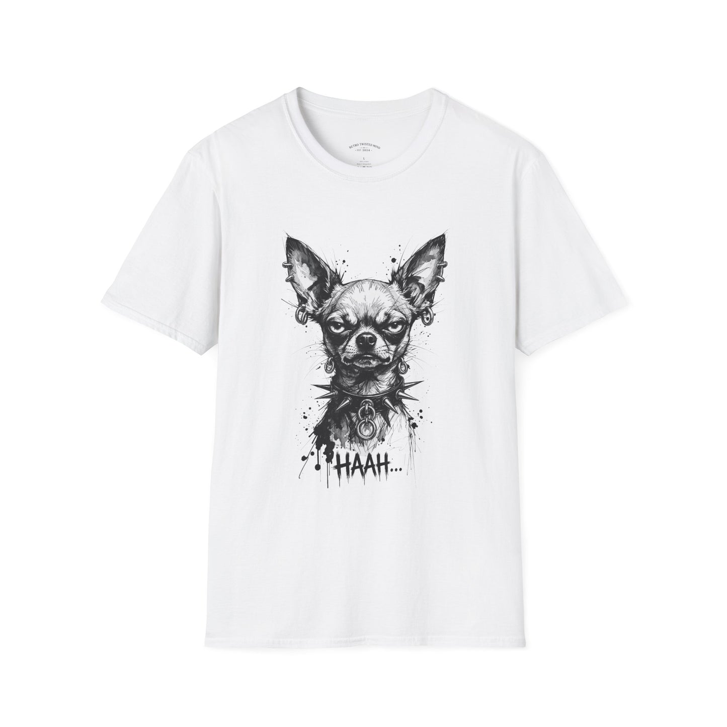 Chihuahua Portrait T‑Shirt — Expressive Black & White Dog Art Tee