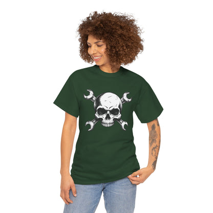 Mechanic Skull Tee — Wrench Crossbones Graphic T-Shirt