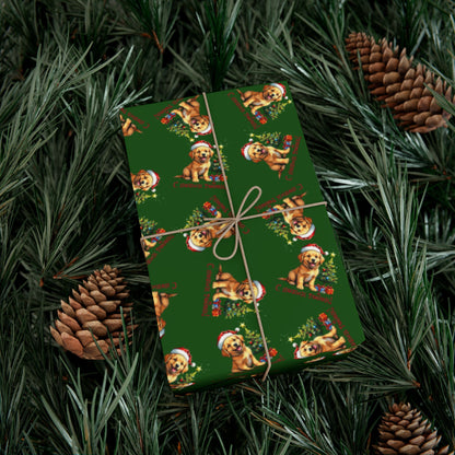 Gift Wrap Paper — Festive Gingerbread Dog Pattern (Holiday Wrapping)