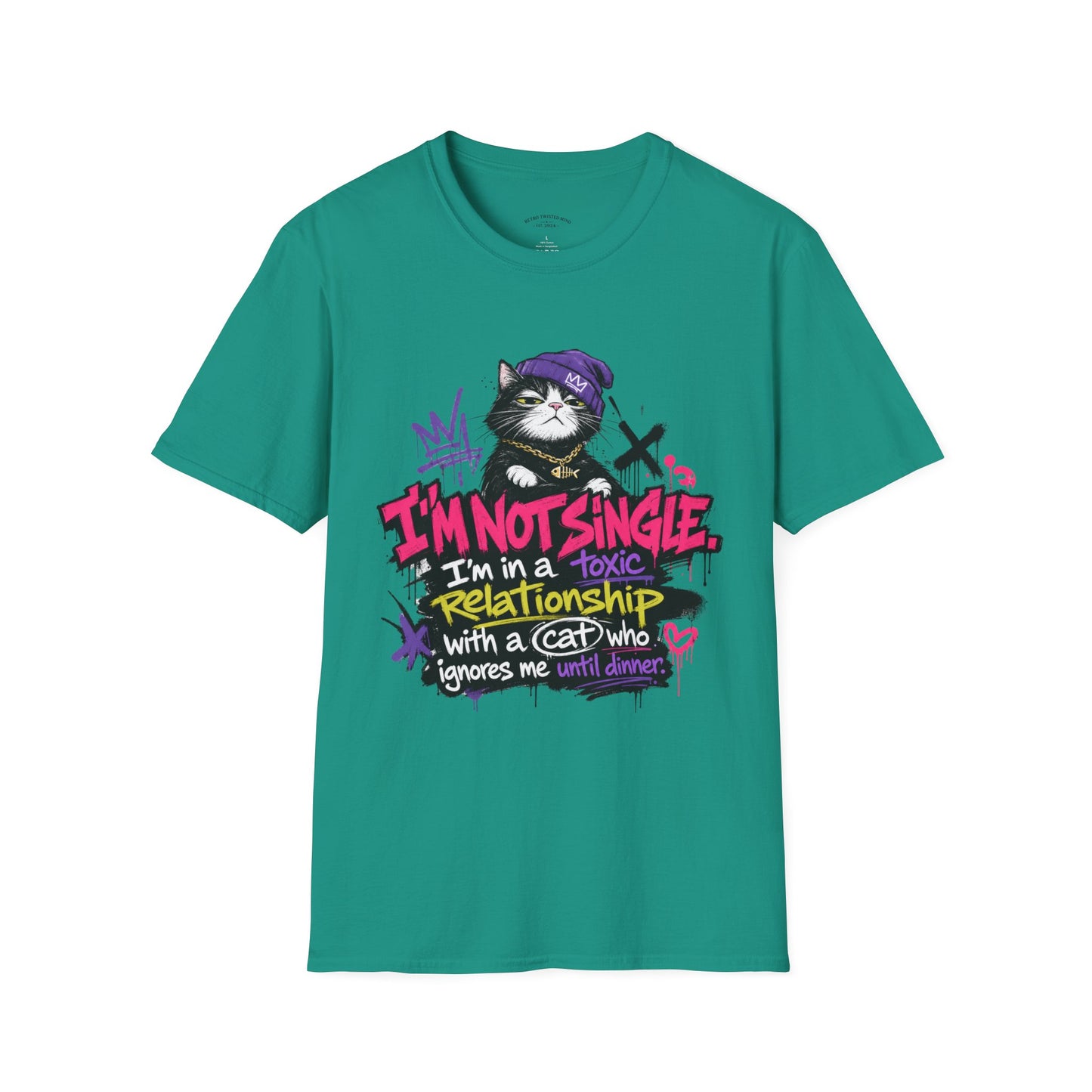 T‑Shirt — “I’m Not Single: I’m in a Toxic Relationship with a Cat” Graphic Tee