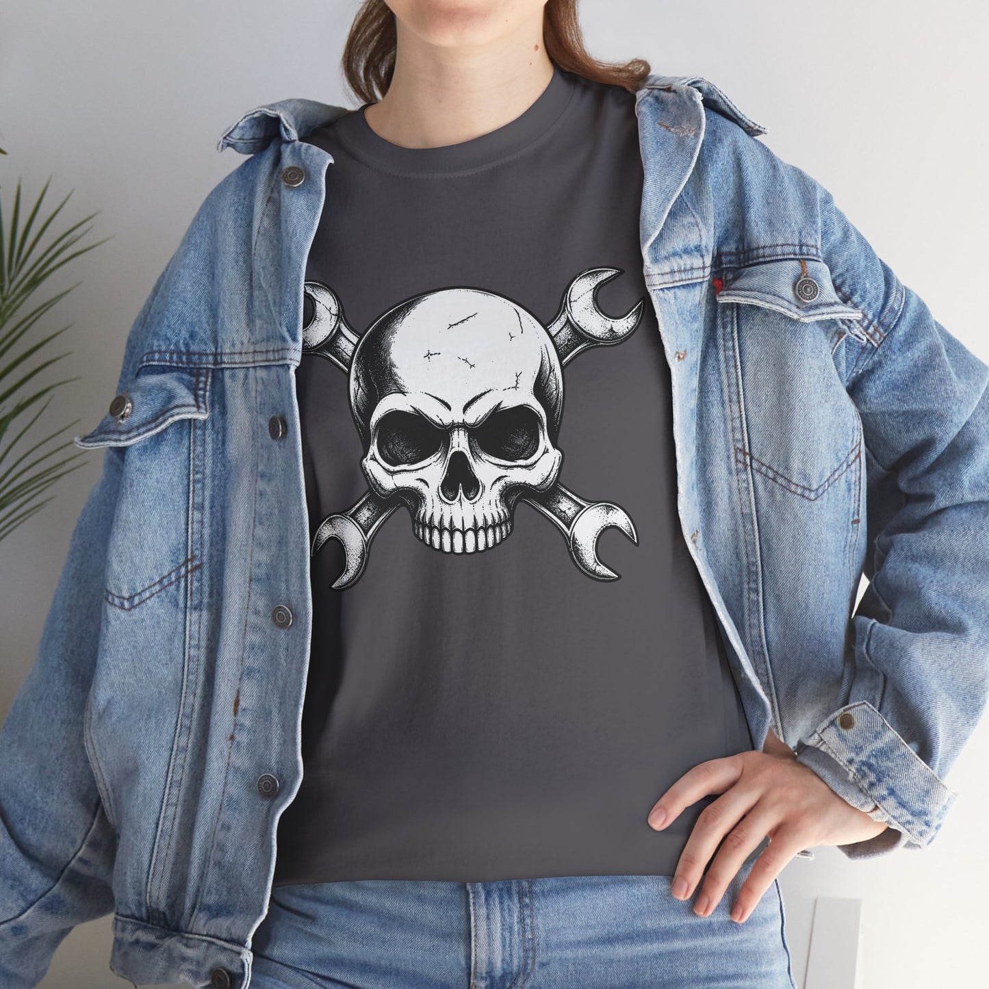 Mechanic Skull Tee — Wrench Crossbones Graphic T-Shirt