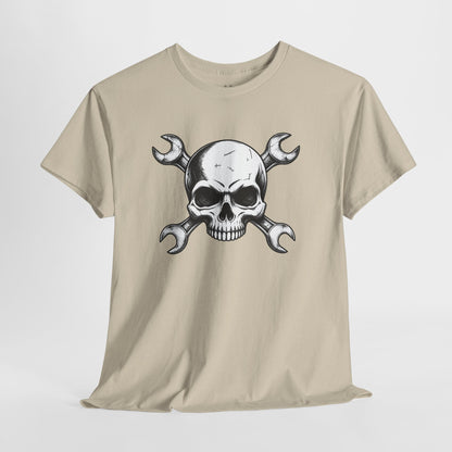 Mechanic Skull Tee — Wrench Crossbones Graphic T-Shirt