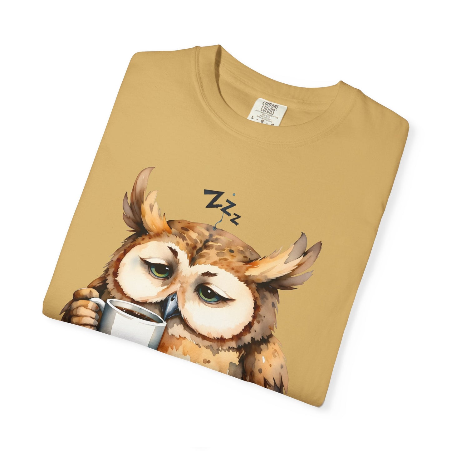 Not Ready Yet Owl T-Shirt — Cute Sleepy Owl Coffee Tee