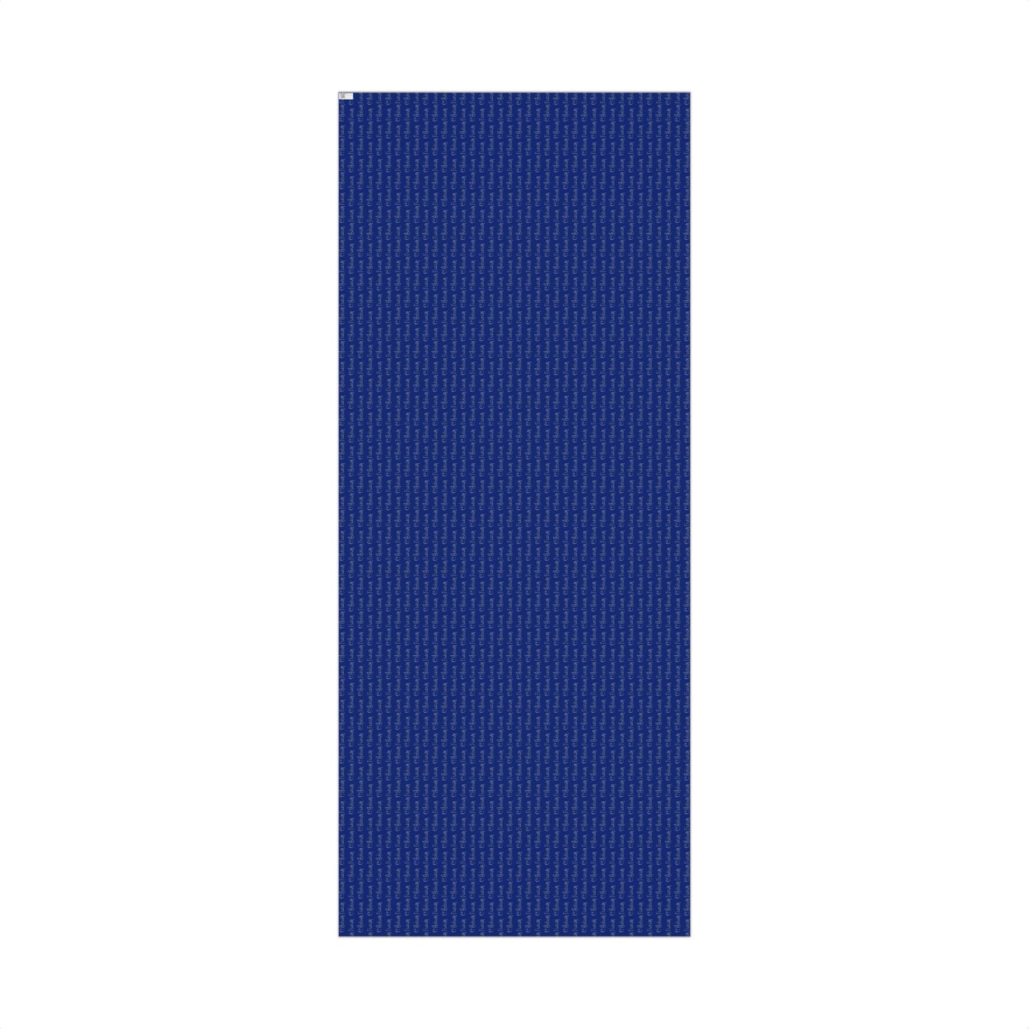 Holiday Gift Wrap Paper — Navy Blue "Season's Greetings" Repeating Script