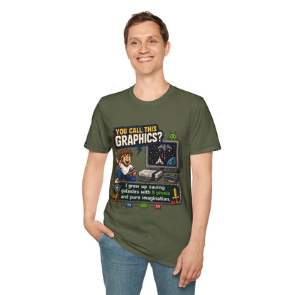 T-Shirt — "You Call This Graphics?" Retro Gamer Vintage Video Game Tee