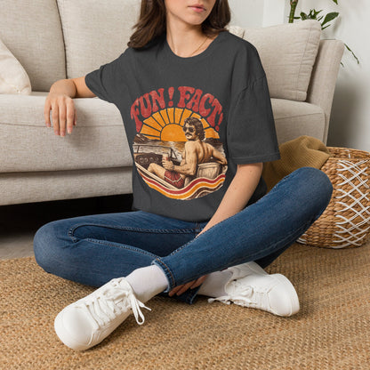 Retro 'FUN! FACT!' Surf Tee — Vintage Sunset Beach Graphic T-Shirt