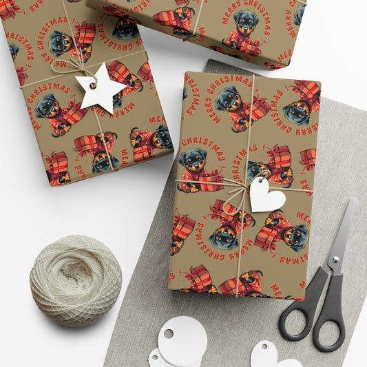 Gift Wrap Paper — Vintage Kitten Christmas Pattern ("Merry Christmas")